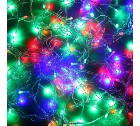 Изображение товара Электрическая гирлянда Сноубум вьюн 14м, 180 LED,мультицвет, 8 режимов, ПВХ, прозрачный, 220В 384-038
