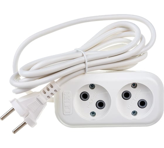 Изображение товара Двухместный сетевой удлинитель LUX У2-0,  2м, 4606400414483