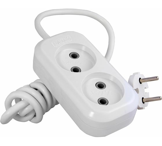 Изображение товара Двухместный сетевой удлинитель LUX У2-0, 5м, 250В 10А 4606400414506