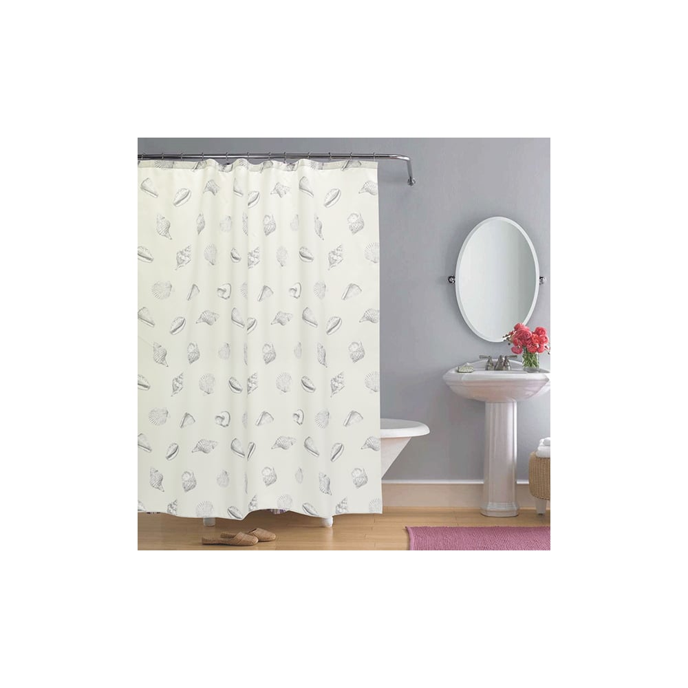 Изображение товара Шторка в ванную комнату Bacchetta 180x200 см с рисунком ракушки