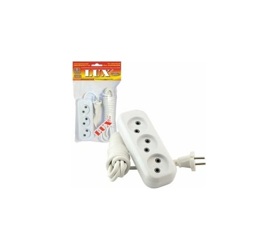 Изображение товара Трехместный сетевой удлинитель LUX У3-0, 10м, 4606400414629