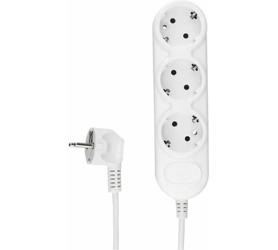 Изображение товара Бытовой удлинитель Power Cube 3р с/з, без выкл. 2200 Вт, 10 А, 1.5 м 30,75 (белый) PC-3-1,5M