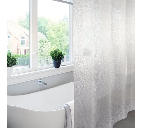 Изображение товара Шторка в ванную комнату Meiwa 182x182 см, Krackle, прозрачный 5911