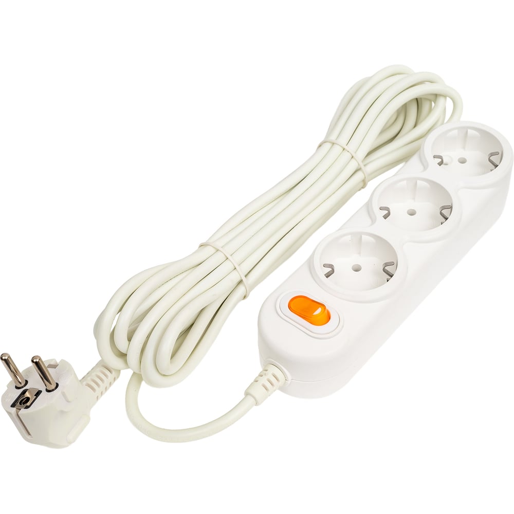 Изображение товара Удлинитель Power Cube PC 5м 3 розетки заземление выключатель