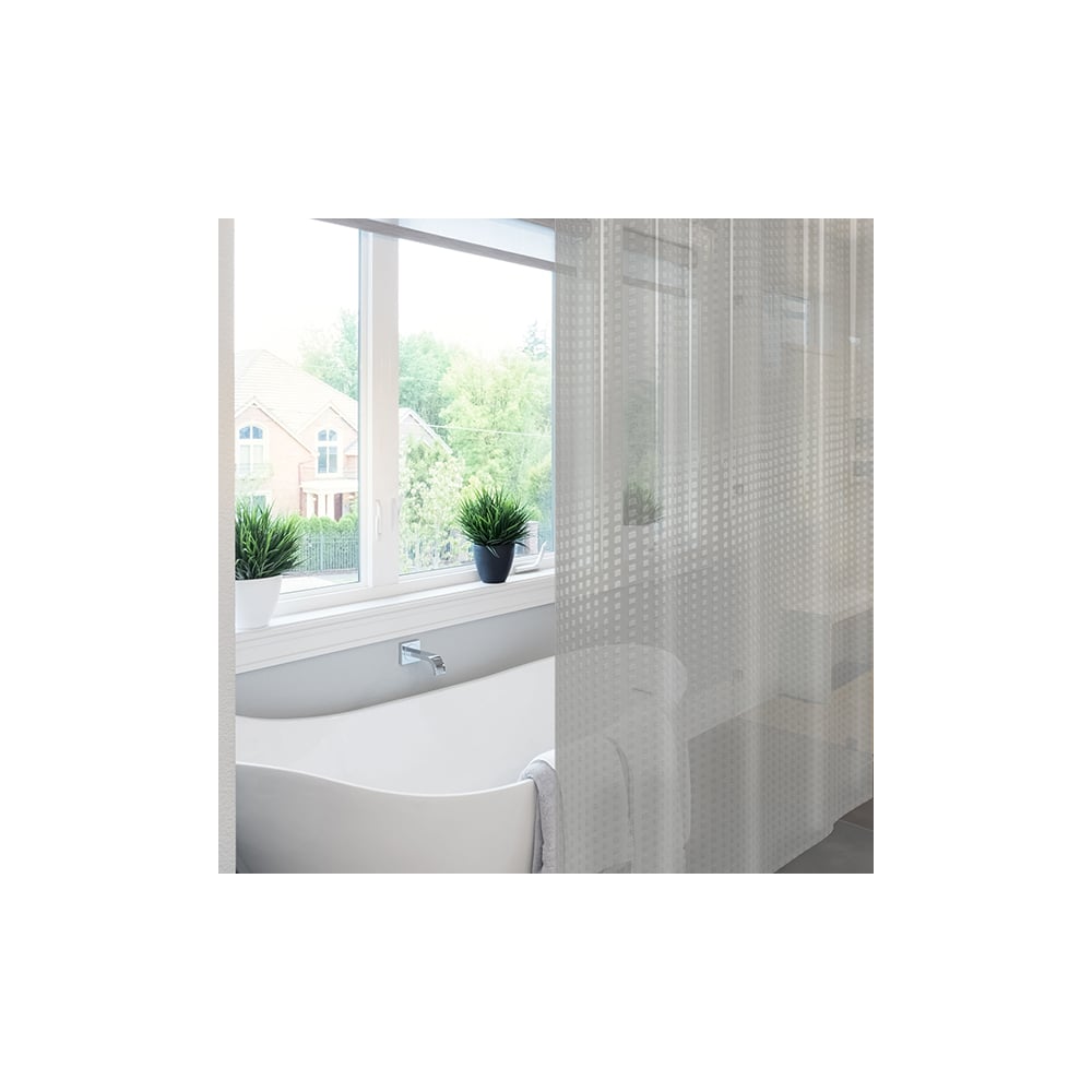 Изображение товара Шторка в ванную комнату Meiwa 182x182 см Metro прозрачная водоотталкивающая