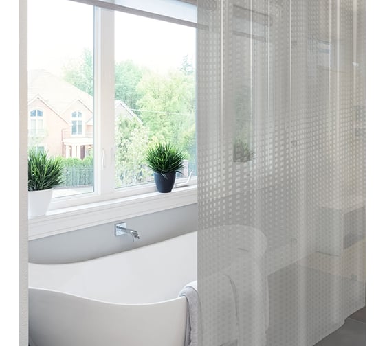 Изображение товара Шторка в ванную комнату Meiwa 182x182 см, Metro, прозрачный 5910