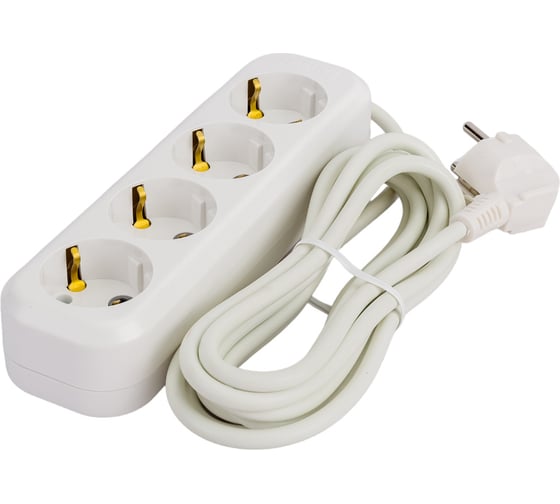 Изображение товара Четырехместный удлинитель с заземлением LUX У4-Е, 3м, 4606400414742
