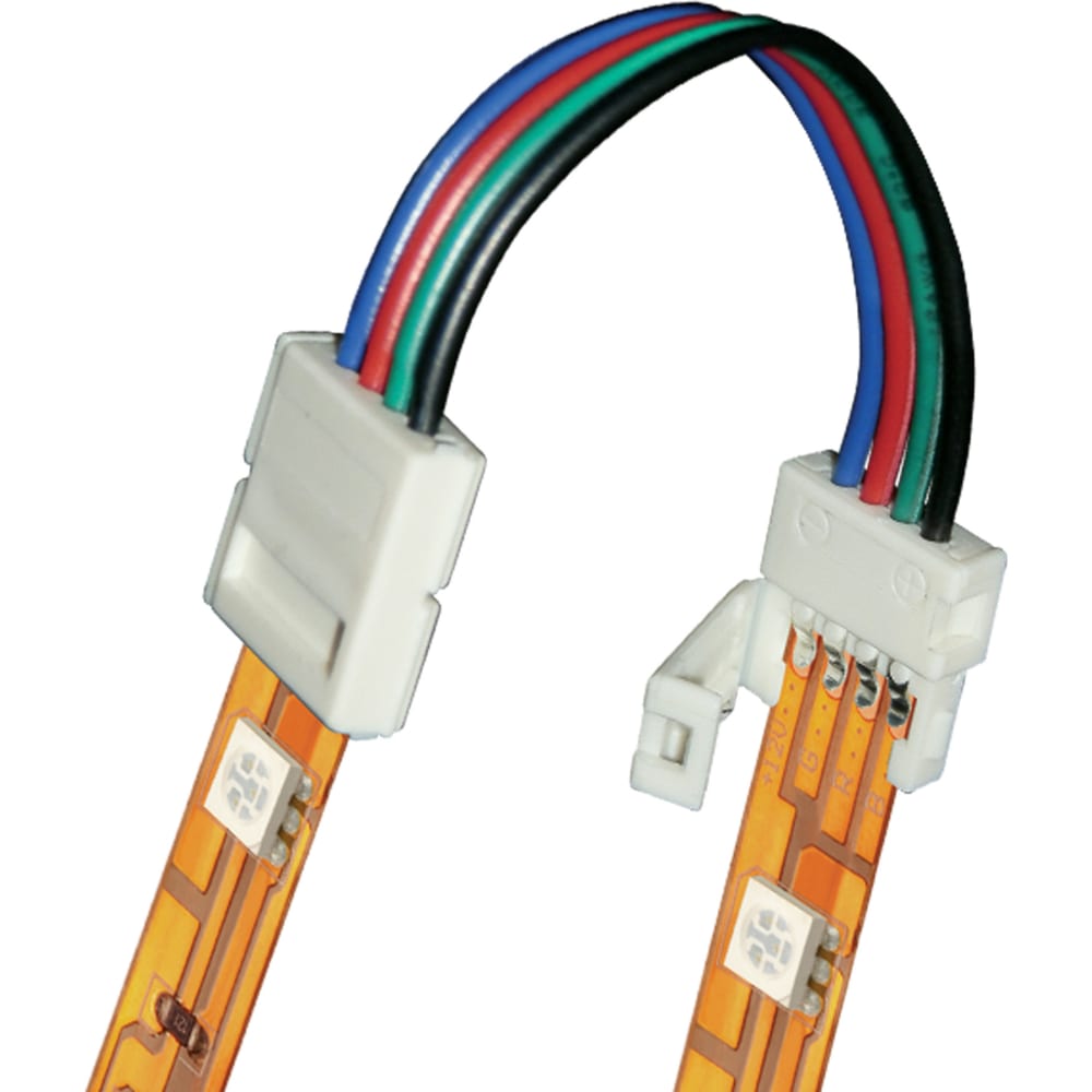 Коннектор для соединения светодиодных лент 5050 RGB Uniel контактный прямой соединитель для светодиодных лент 220в 5050 volpe