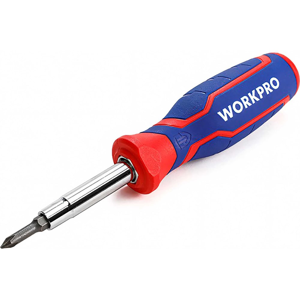 Изображение товара Отвертка 6 в 1 WORKPRO WP221046 с трещоточным механизмом и двумя насадками