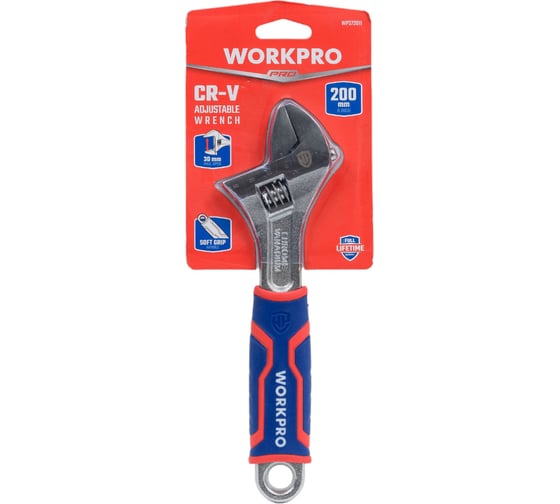 Изображение товара Разводной ключ WORKPRO 200 мм (8 дюймов) CR-V WP272011