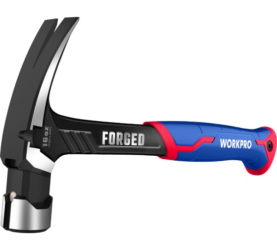 Изображение товара Молоток-гвоздодер WORKPRO 450г цельнометаллический WP241013