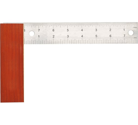 Изображение товара Угольник с деревянной ручкой WORKPRO 200мм WP264004