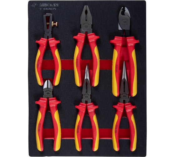 Изображение товара Набор диэлектрических пассатижей и бокорезов KING TONY ложемент, 6 предметов 9-40606GPV