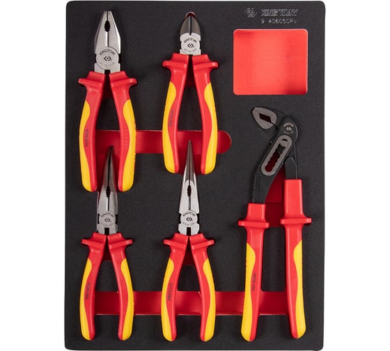 Изображение товара Набор диэлектрических пассатижей и бокорезов KING TONY ложемент, 5 предметов 9-40605GPV