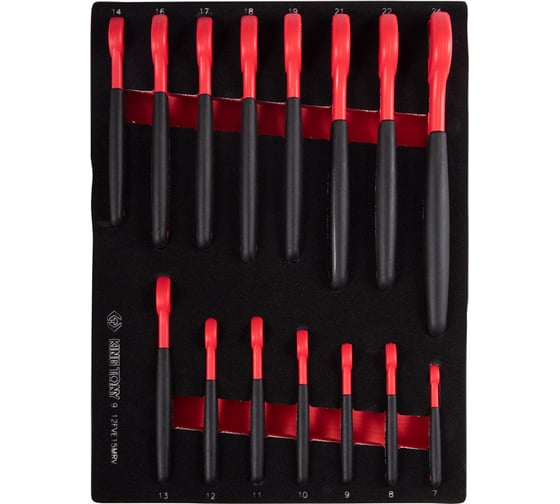 Изображение товара Набор рожковых диэлектрических ключей KING TONY 7-24 мм, ложемент, 15 предметов 9-12FVE15MRV