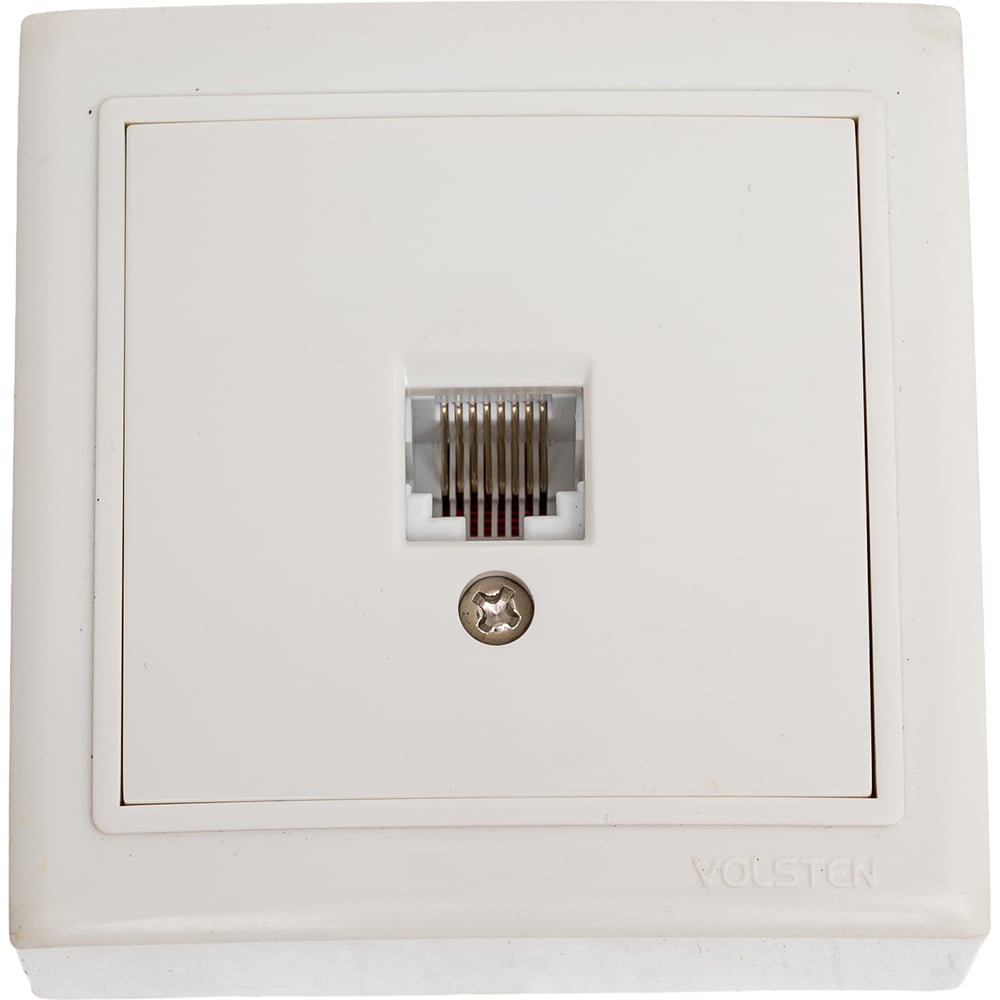 Изображение товара Компьютерная розетка Volsten V01-31-C11-S Solar IP20 RJ45 белый монтаж накладной