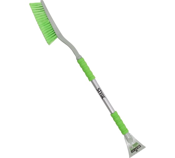 Изображение товара Щетка от снега и льда STVOL двойная рукоятка, мягкая распушенная щетина, 90 см + скребок SSB01