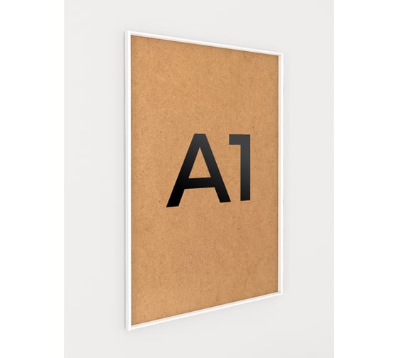 Изображение товара Фоторамка ООО Первое ателье Белая алюминиевая рамка А1 (594x841 мм) Niel-2wg-59х84