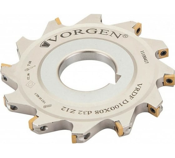 Изображение товара Фреза дисковая VRDF 100x8 мм, посадка 32 мм, Z12 VORGEN 4687202512102