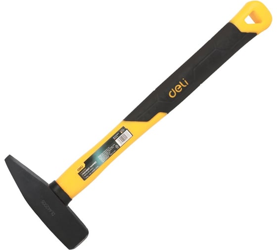 Изображение товара Слесарный молоток DELI 500гр DL442005 (квадратный боек, фиберглассовая рукоять) 98441
