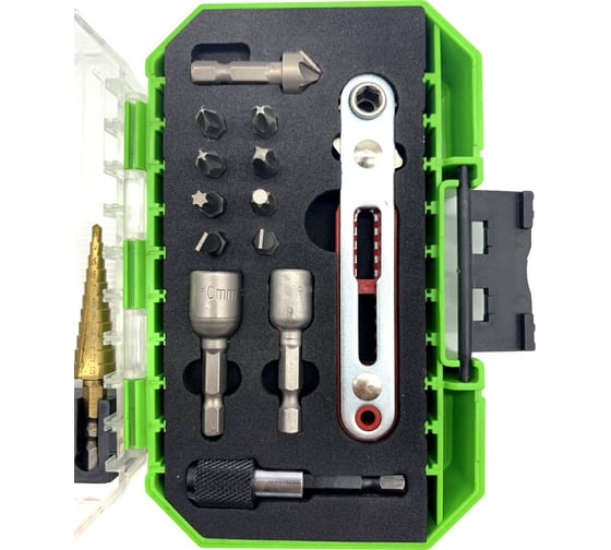 Изображение товара Набор бит, сверл и головок 18 предметов TORGWIN T994026