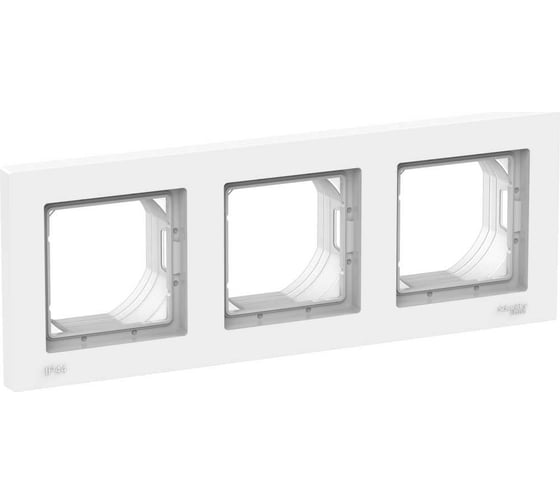 Изображение товара 3-постовая рамка Systeme Electric AtlasDesign Aqua  IP44, БЕЛЫЙ ATN440103