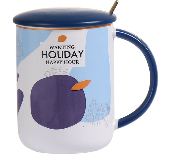 Изображение товара Кружка с крышкой и ложкой Nouvelle Happy hour, 450 мл 1760171-3