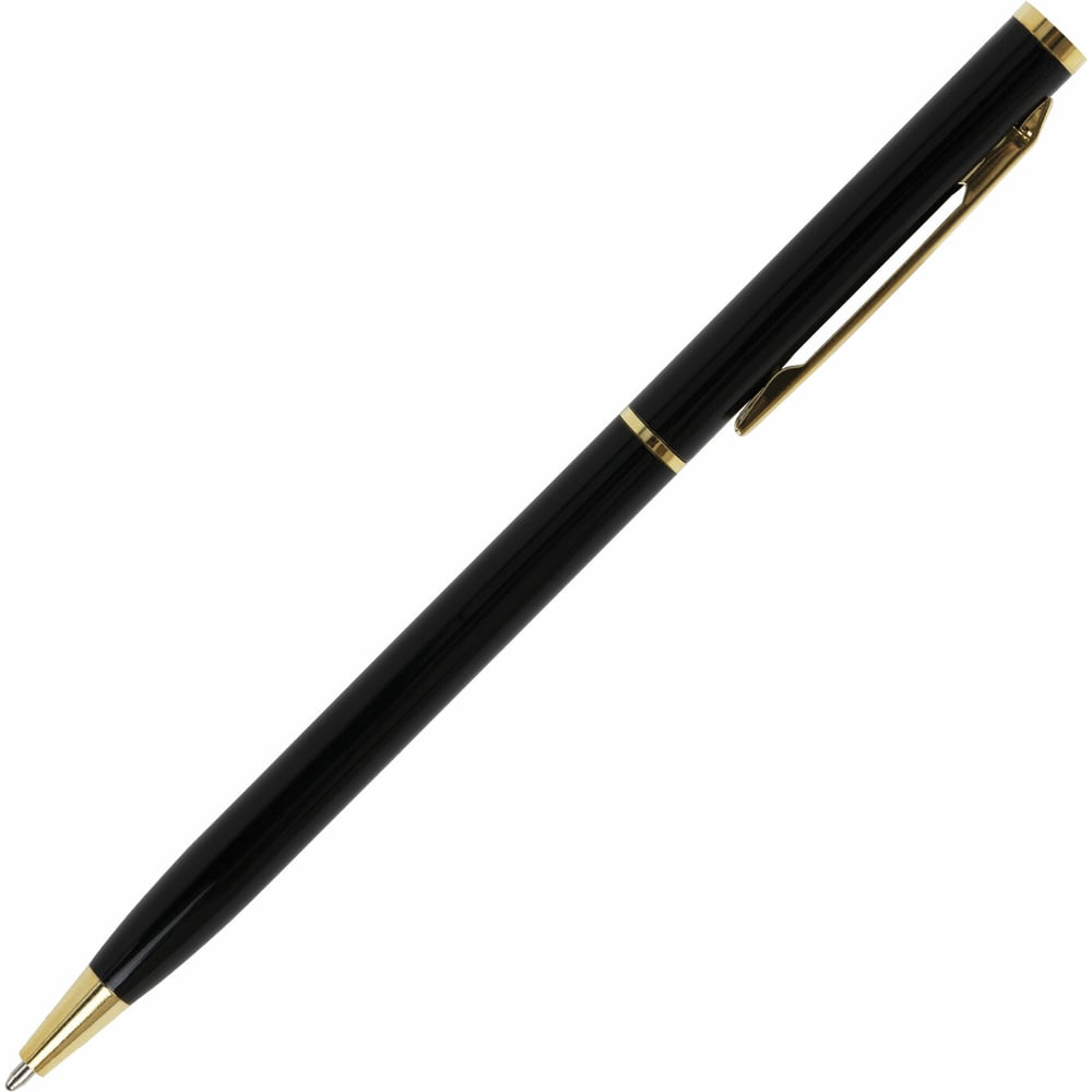 Шариковая ручка бизнес-класса BRAUBERG Slim Black черный корпус, узел 1 мм, линия письма 0.7 мм 141402