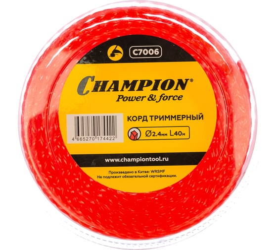 Изображение товара Корд триммерный Twisted Square (2.4 мм; 40 м; витой квадрат) CHAMPION C7006