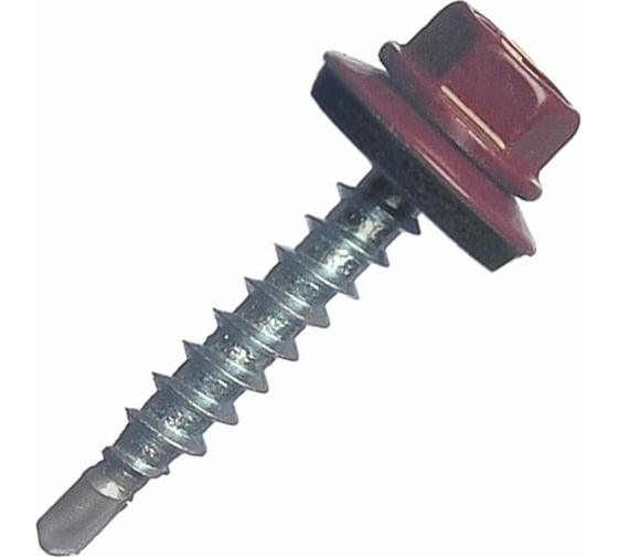 Изображение товара Кровельный саморез STARFIX 4,8x19 мм, цинк, шайба с прокладкой, PT3, RAL 3005 7000 шт. SM-39685-7000