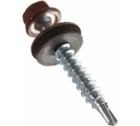 Изображение товара Кровельный саморез STARFIX 5,5x19 мм, цинк, шайба с прокладкой, PT3, RAL 3009 5000 шт. SM-18707-5000