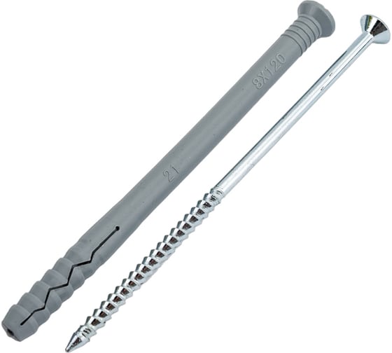 Изображение товара Дюбель-гвоздь Daxmer 8x120 потайная манжета, полипропилен, 300 шт. 00000346740