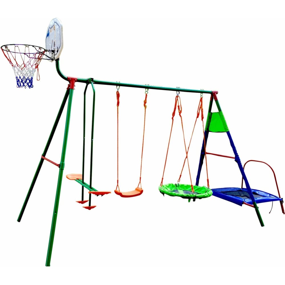 Изображение товара Детский комплекс DFC с батутом и баскетболом MTB-01 для активного отдыха детей