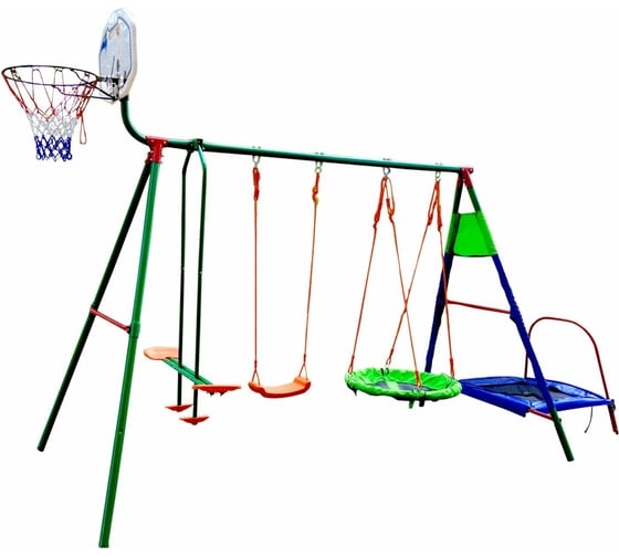 Изображение товара Детский комплекс DFC с батутом и баскетболом MTB-01