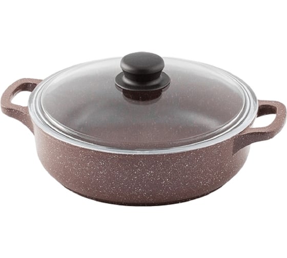 Изображение товара Жаровня Горница Шоколад 240/70 мм, с крышкой, антипригарное покрытие ПД4189