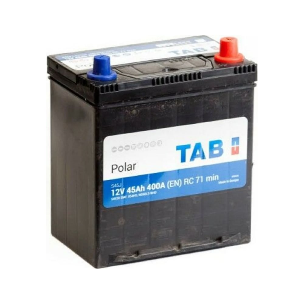 Изображение товара Аккумулятор TAB Polar 6СТ-45.0 54520 ЯП 12В 45А*ч без обслуживания тонкий конус