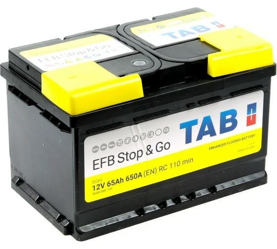 Изображение товара Аккумуляторная батарея TAB EFB Stop & Go 6СТ-65.0 212065 низкий 212065