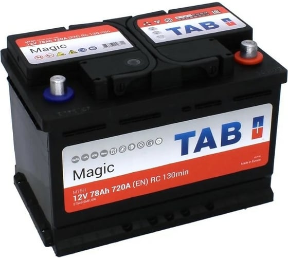 Изображение товара Аккумуляторная батарея TAB Magic 6СТ-78.0 189080