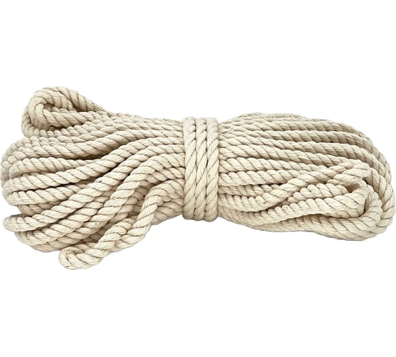 Изображение товара Хлопковая крученая декоративная веревка truEnergy 4 мм, шайба 10м 12420