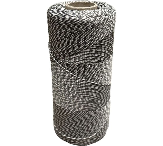 Изображение товара Лавсановая нить truEnergy 0,8 мм, двухцветная, белый/темно-серый, бобина 500 м 12862