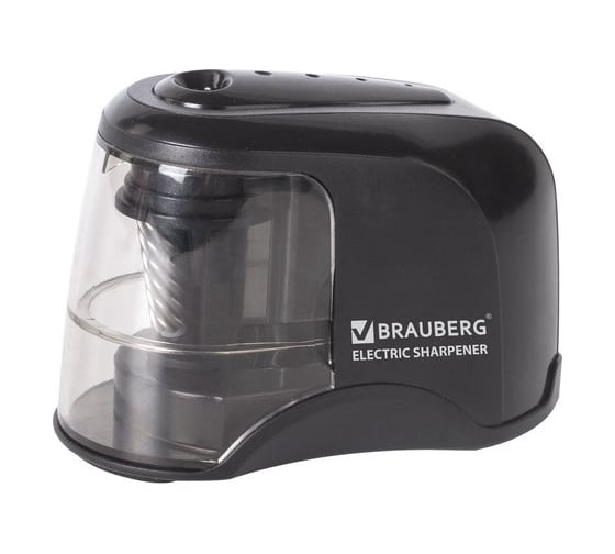 Изображение товара Электрическая точилка BRAUBERG Metropolis питание от 4 батареек АА, спиралевидное лезвие 228426