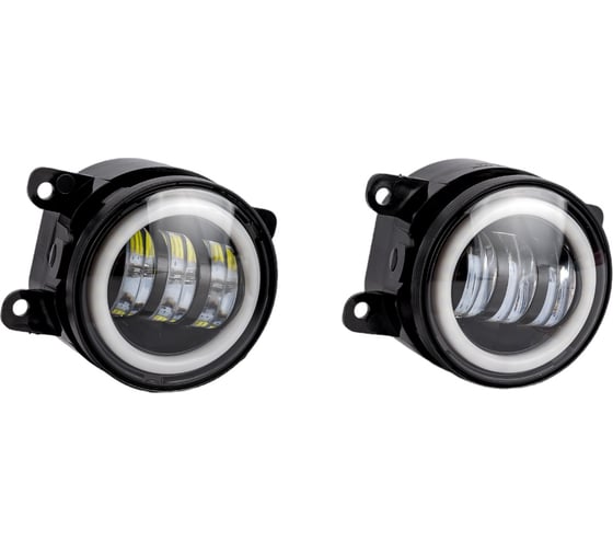 Изображение товара Светодиодная фара AIRLINE PRO с регулируемой световой границей, 32 Вт, белый/ободок, D-90 мм, комплект 2 шт. ALED080