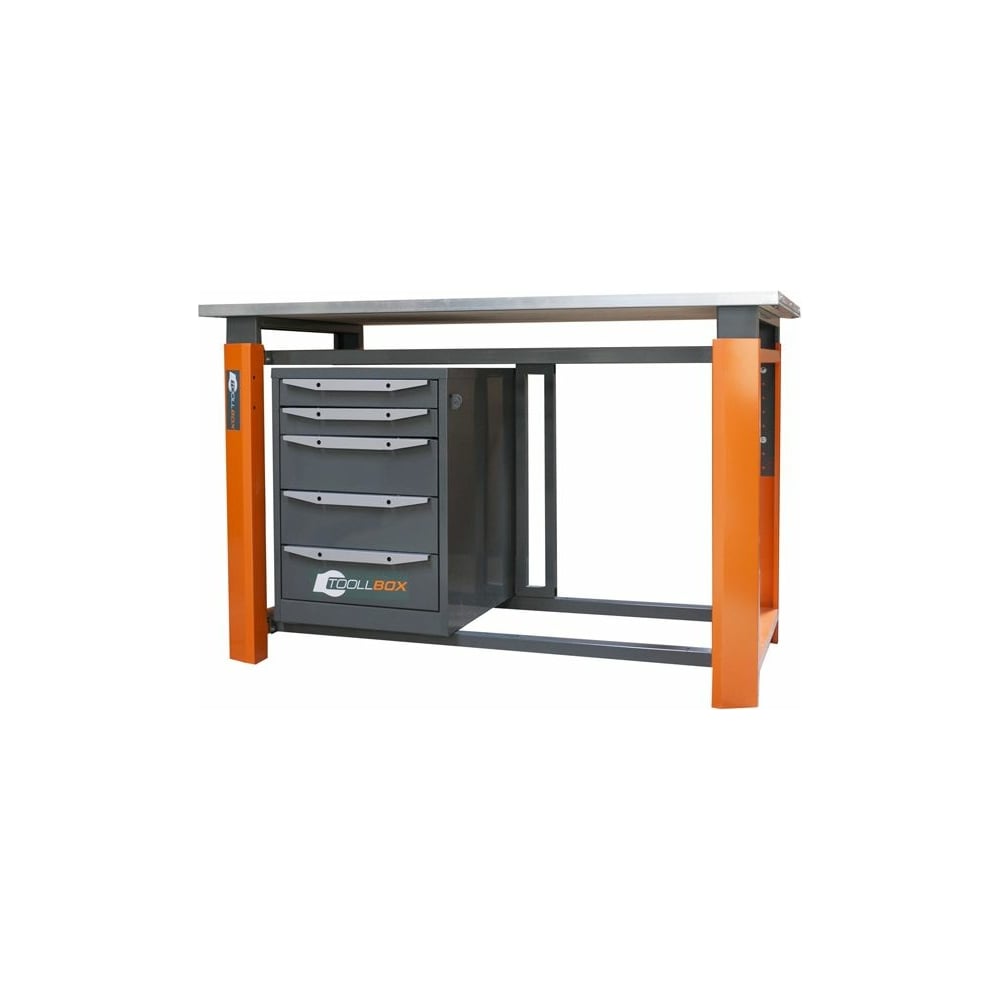 Изображение товара Однотумбовый верстак Toolbox TBP1800 с регулируемой столешницей и ящиками