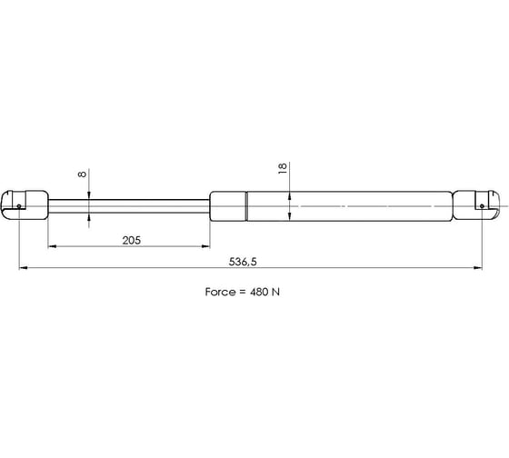 Изображение товара Амортизатор крышки багажника для автомобиля Opel Astra G хетчбэк со спойлером TRIALLI GS 2102