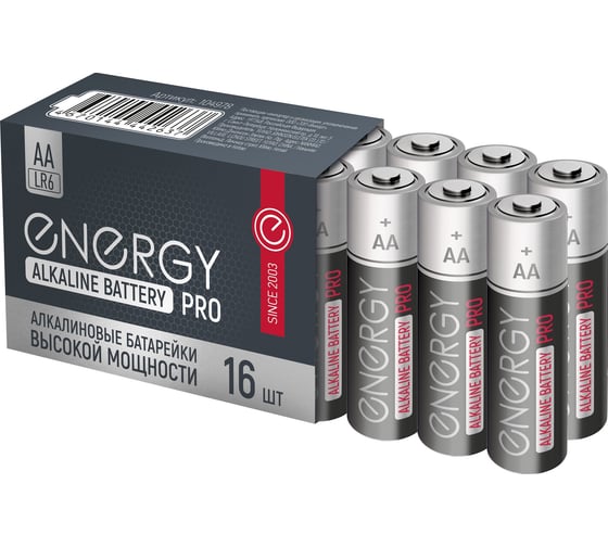 Изображение товара Алкалиновая батарейка ENERGY Pro LR6/16S (АА) 104978