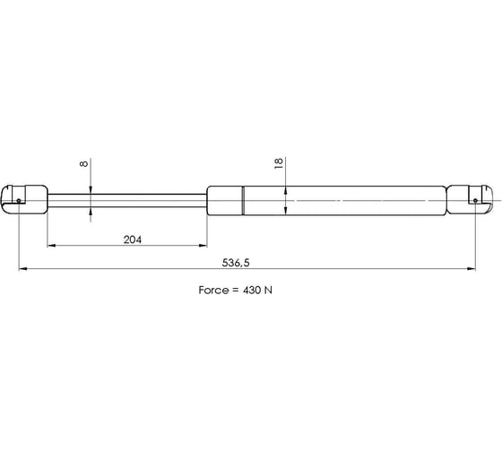Изображение товара Амортизатор крышки багажника для автомобиля Opel Astra G хетчбэк без спойлера TRIALLI GS 2101
