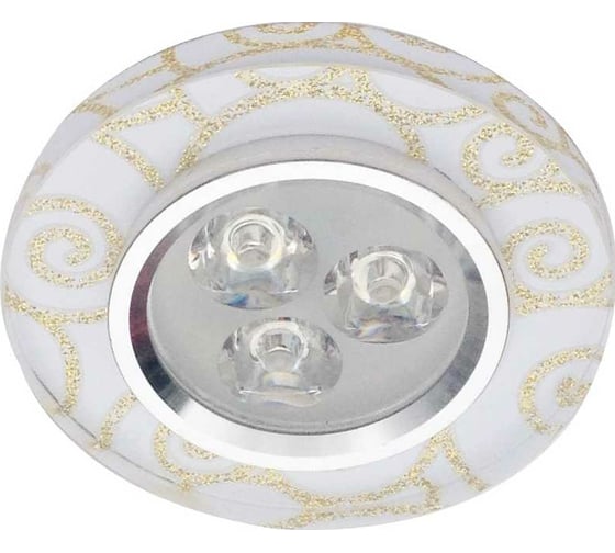 Изображение товара Светодиодный светильник De Fran LED 220В 3x1Вт хром+прозрачный центр+белый, FT 814 LED