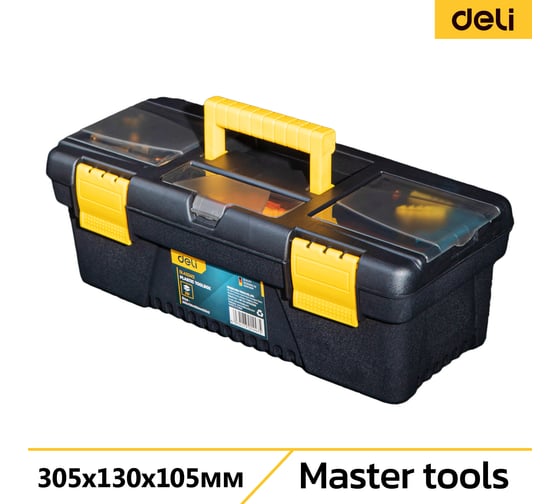 Изображение товара Ящик для инструментов DELI DL432412 (305х130х105мм, грузоподъёмность 4кг) 98474