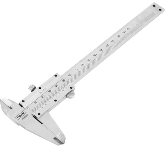 Изображение товара Штангенциркуль DELI 150мм DL92150 (Диапазон 0-150 мм, шаг 0,02мм, погрешность 0.08мм, углеродистая сталь, метрическая шкала, измеряет внутренний и внешний диаметры, глубину, шаг) 98297
