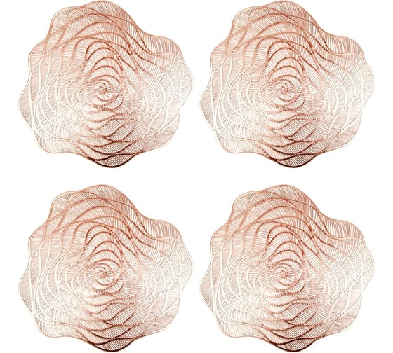 Изображение товара Набор сервировочных салфеток Nouvelle Бронзовая роза плейсматов 4 шт, 38x38 см 9903301-3-Н4